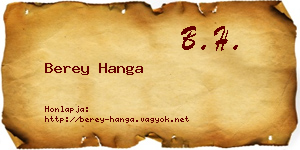 Berey Hanga névjegykártya